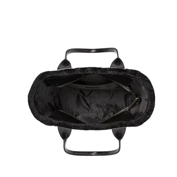 KATE SPADE New York Jette Faux Shearling Tote Bag Black K5797 NEW - Picture 5 of 5